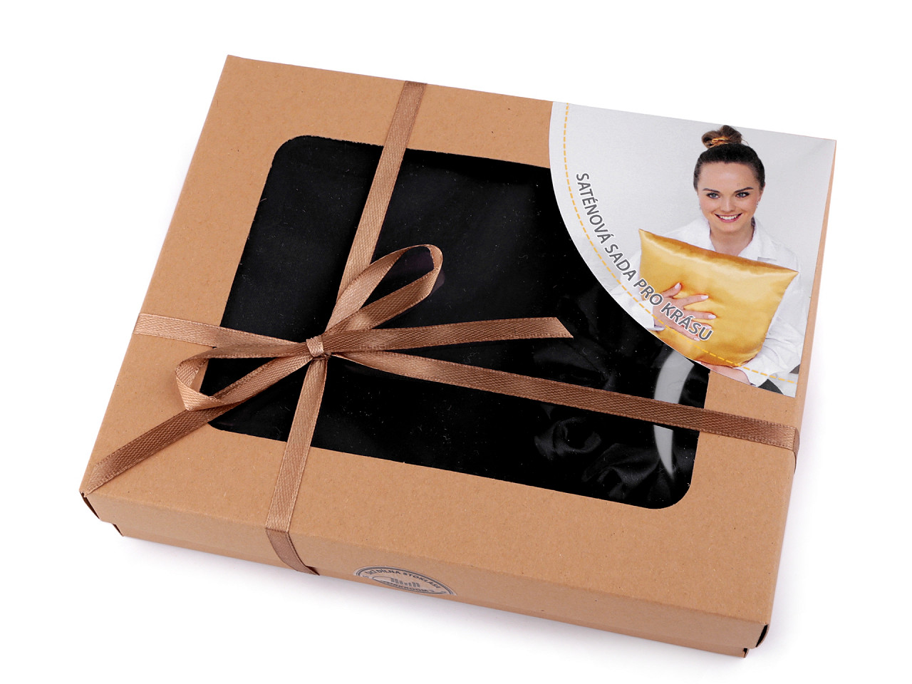 Set de dormit, fata de perna din satin si elastic de par - Roșu (1 Bucată)