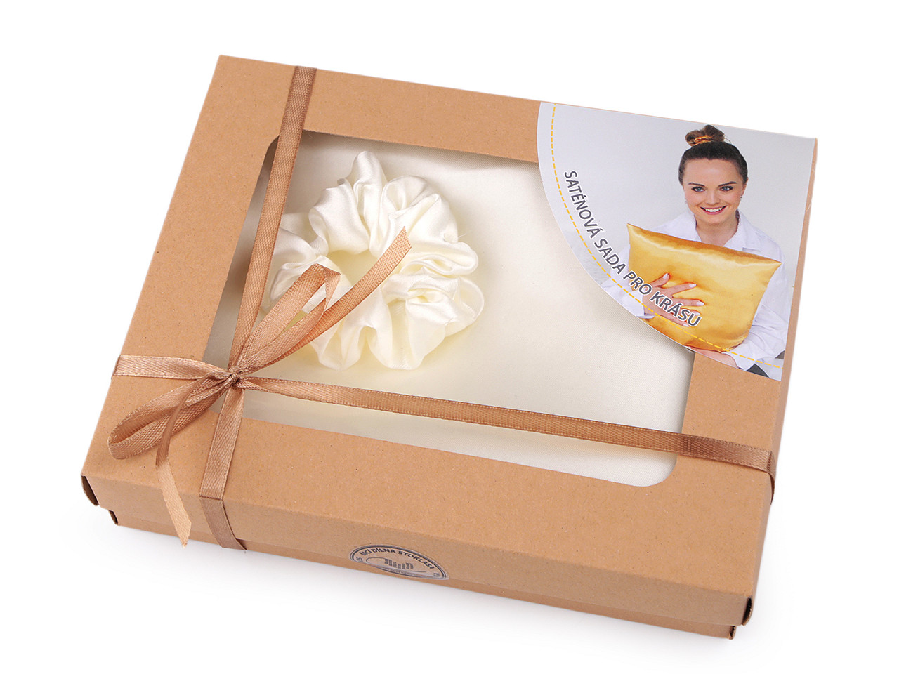 Set de dormit, fata de perna din satin si elastic de par - Roșu (1 Bucată)