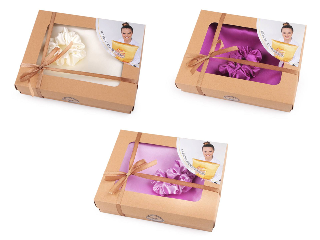 Set de dormit, fata de perna din satin si elastic de par - Roșu (1 Bucată)