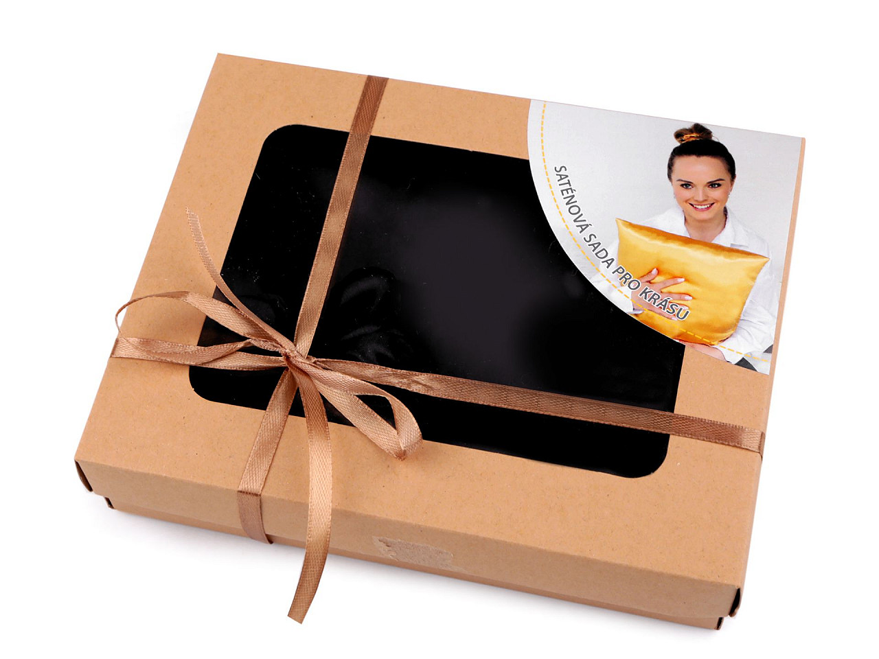 Set de dormit, fata de perna din satin si elastic de par - Roșu (1 Bucată)