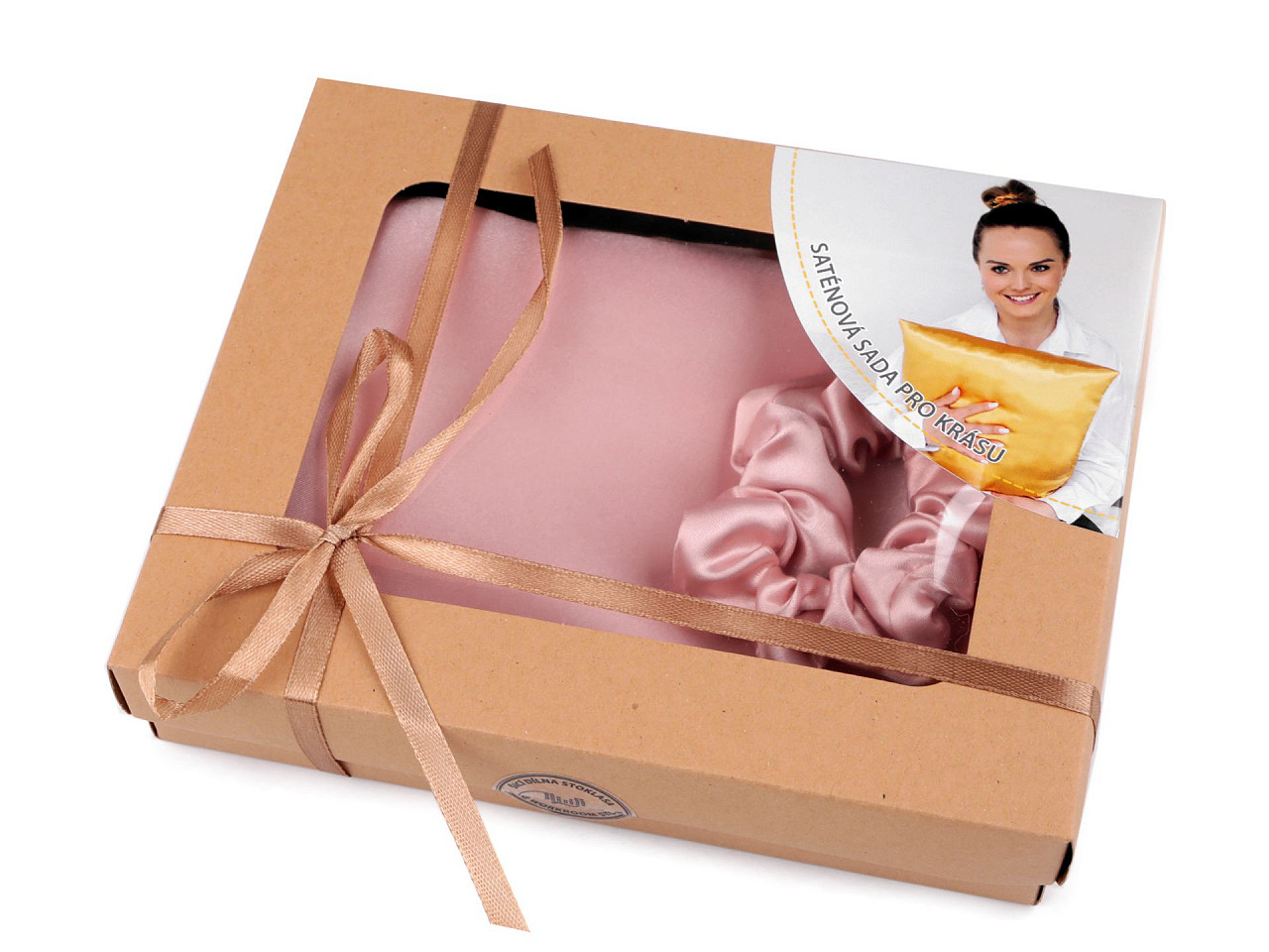 Set de dormit, fata de perna din satin si elastic de par - Roșu (1 Bucată)