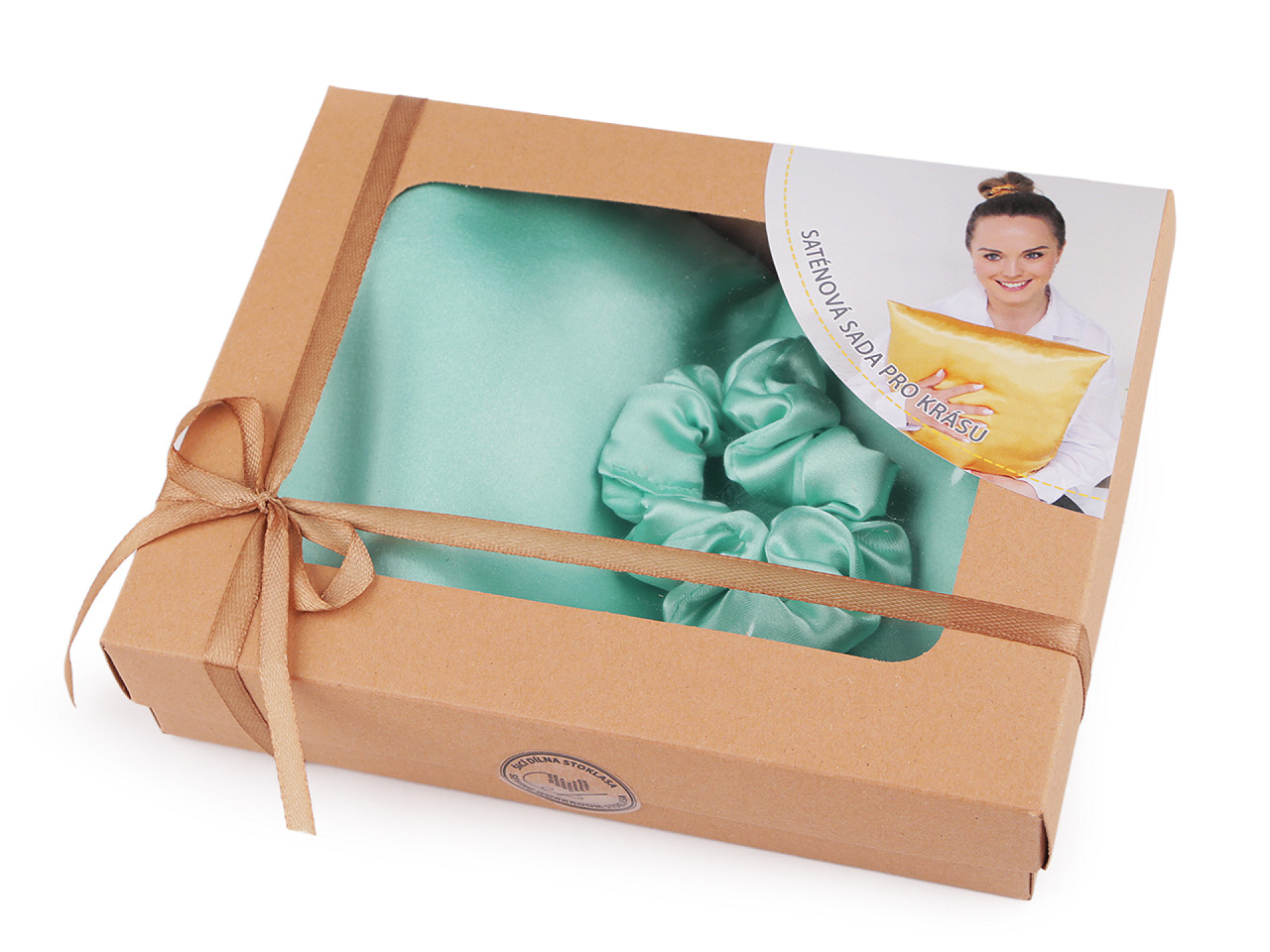 Set de dormit, fata de perna din satin si elastic de par - Roșu (1 Bucată)