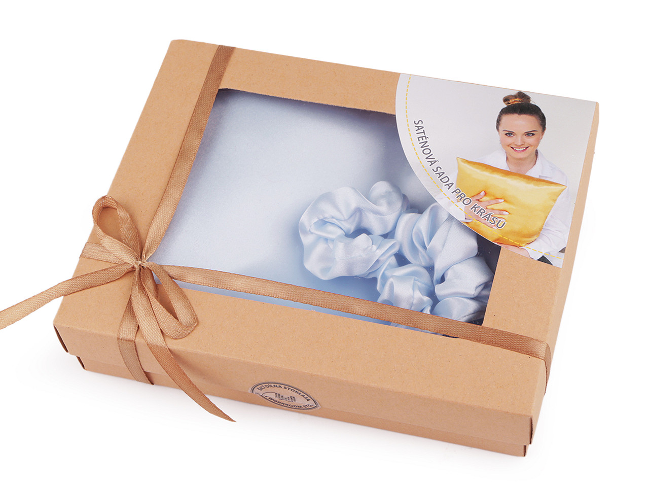 Set de dormit, fata de perna din satin si elastic de par - Roșu (1 Bucată)