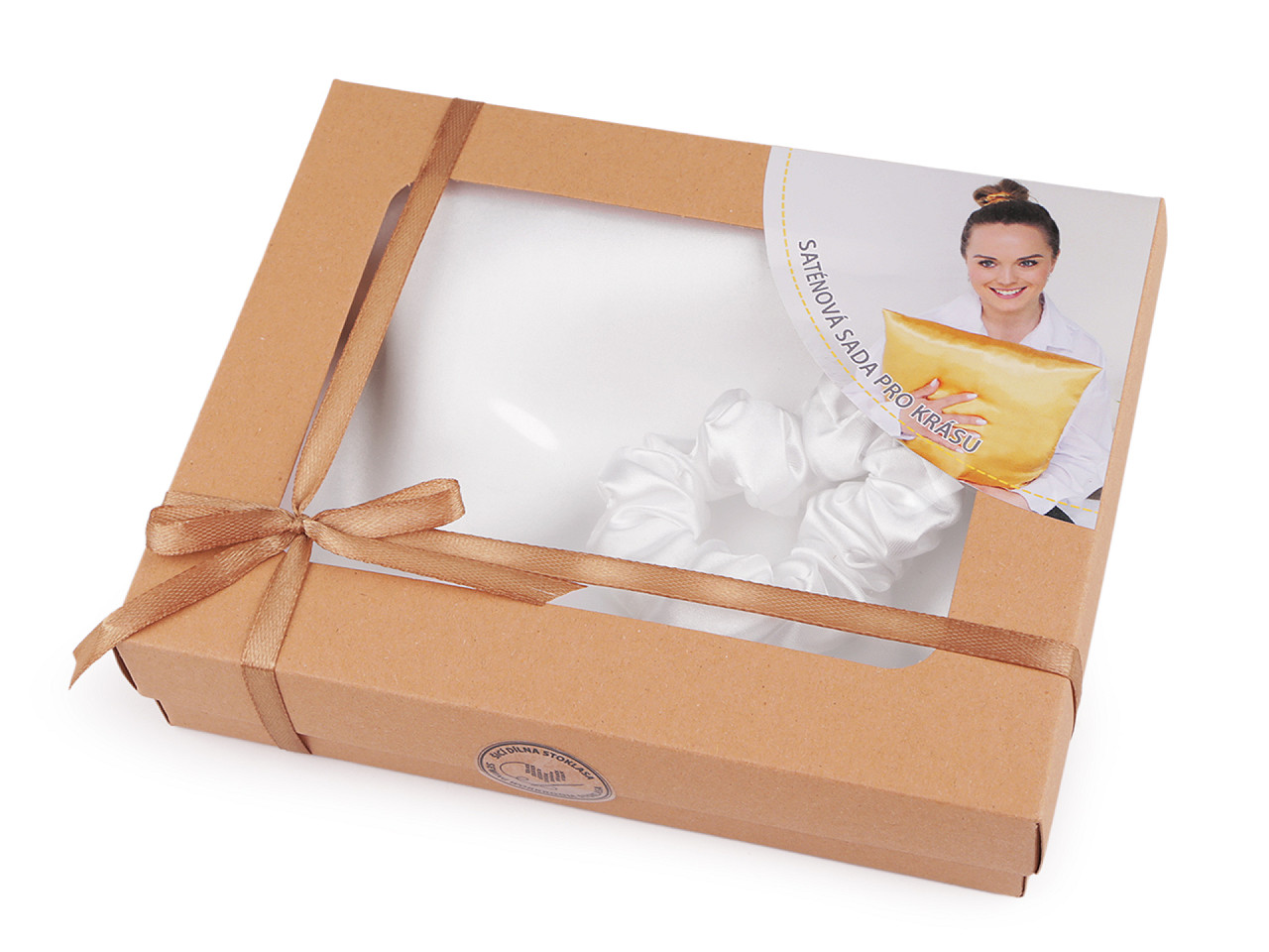 Set de dormit, fata de perna din satin si elastic de par - Roșu (1 Bucată)