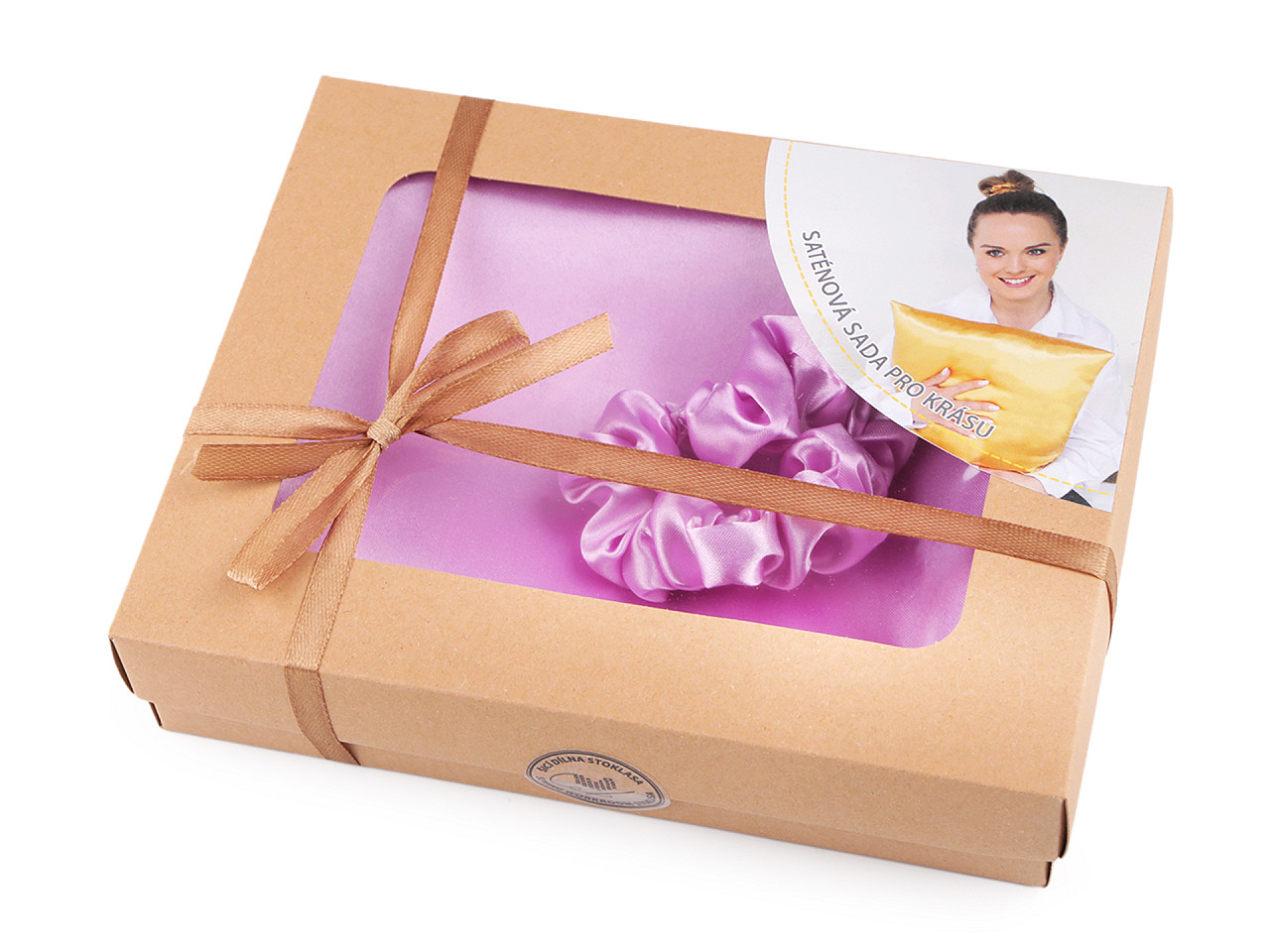 Set de dormit, fata de perna din satin si elastic de par - Roșu (1 Bucată)