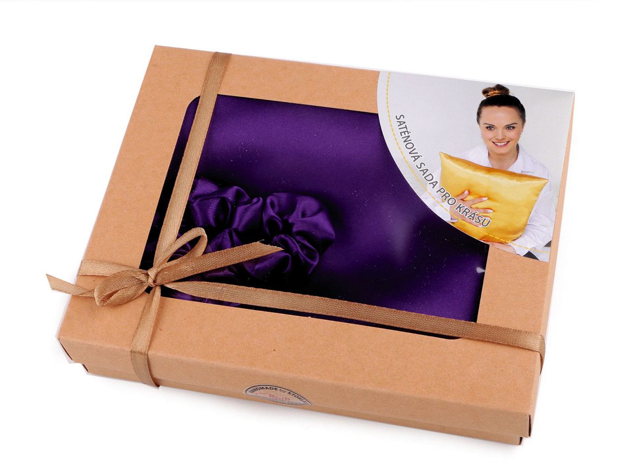 Set de dormit, fata de perna din satin si elastic de par - Roșu (1 Bucată)