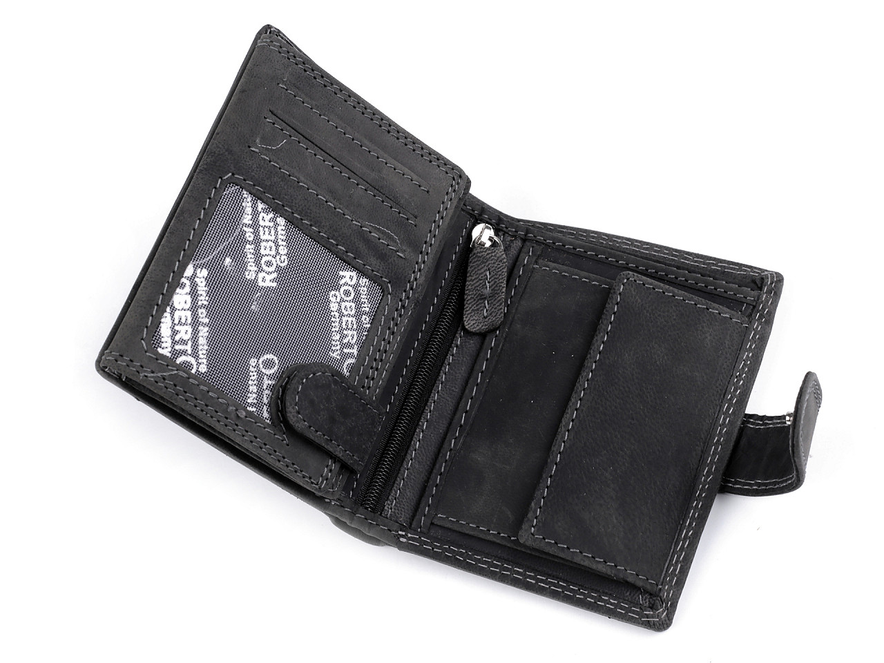 Portofel barbatesc piele 9,5x12 cm - Negru (1 Bucată)