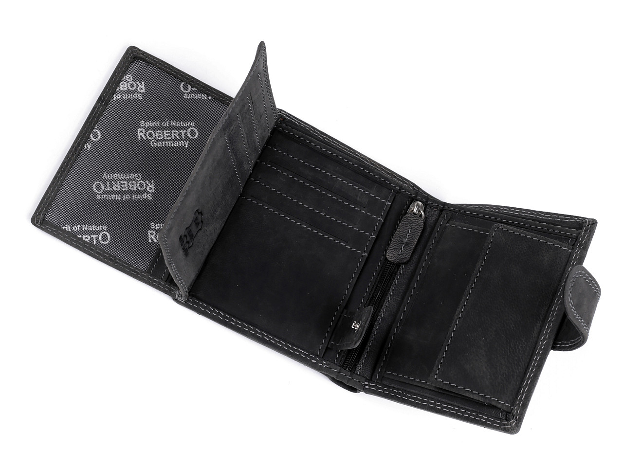 Portofel barbatesc piele 9,5x12 cm - Negru (1 Bucată)