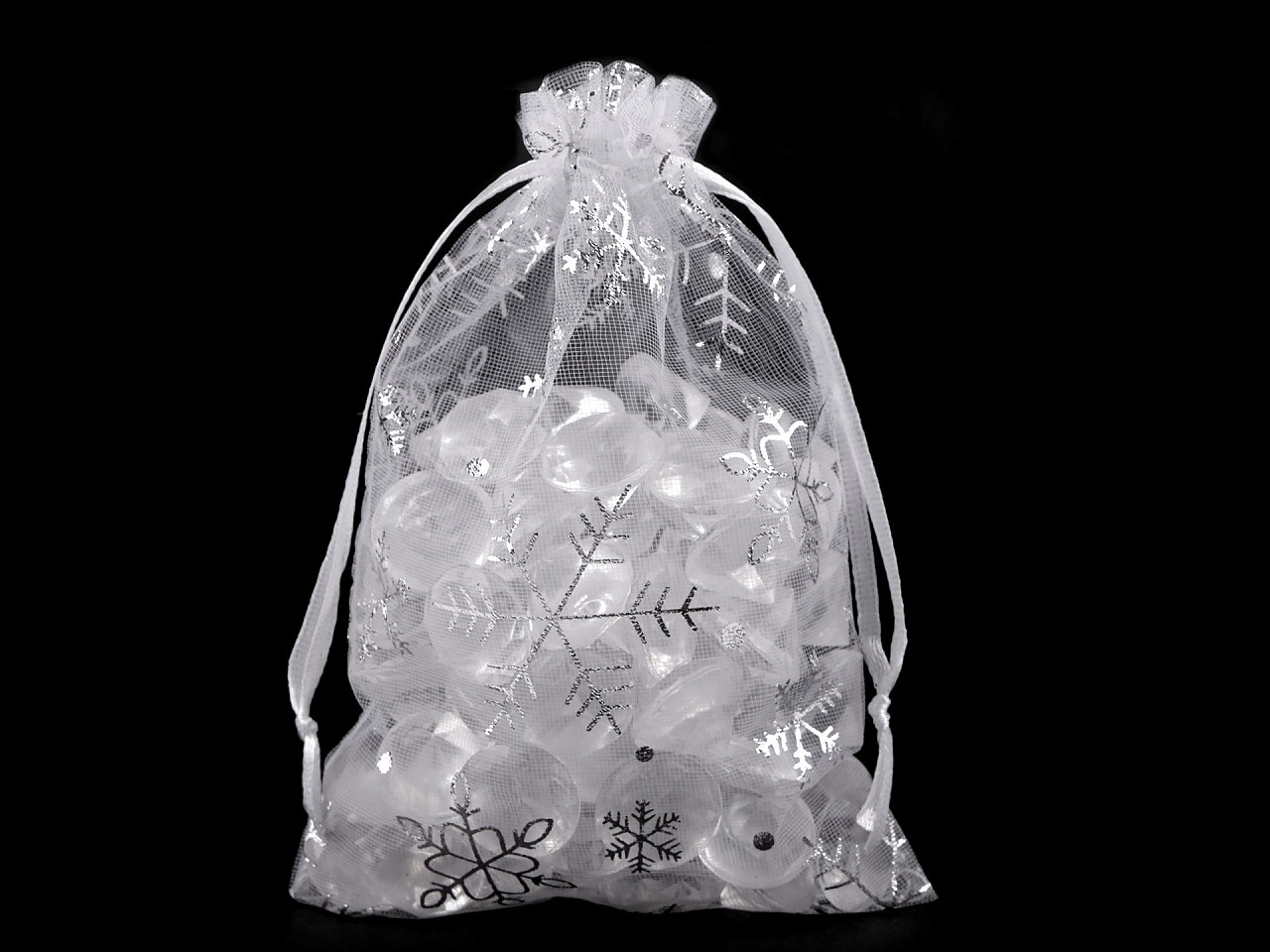 Saculet cadouri organza 10x15 cm - Alb (100 Bucăți)