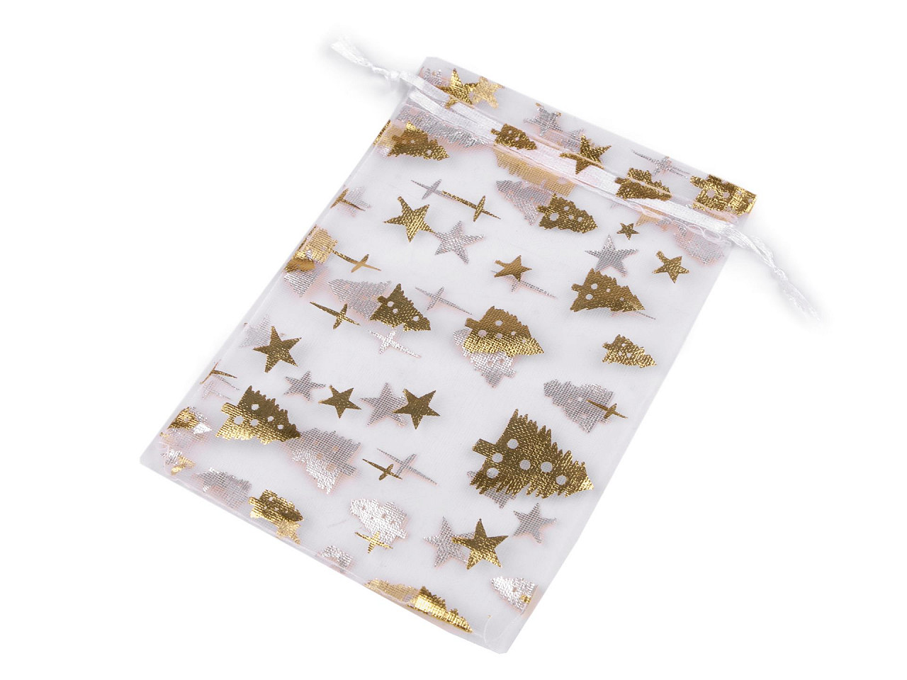 Saculet cadou din organza 10x14,5 cm - Alb (100 Bucăți)