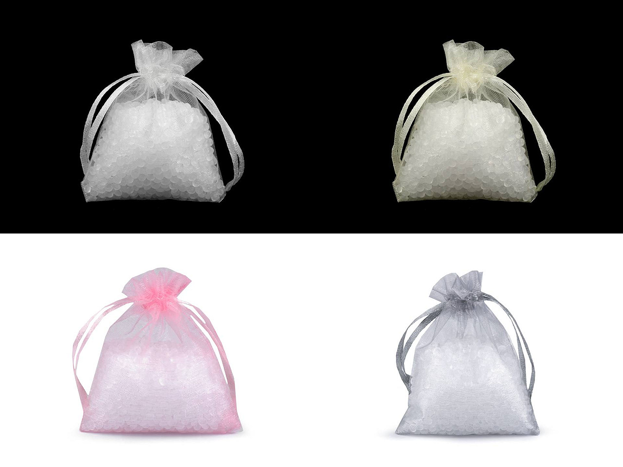 Săculeț cadou organza 7x9 cm - Crem deschis (100 Bucăți)