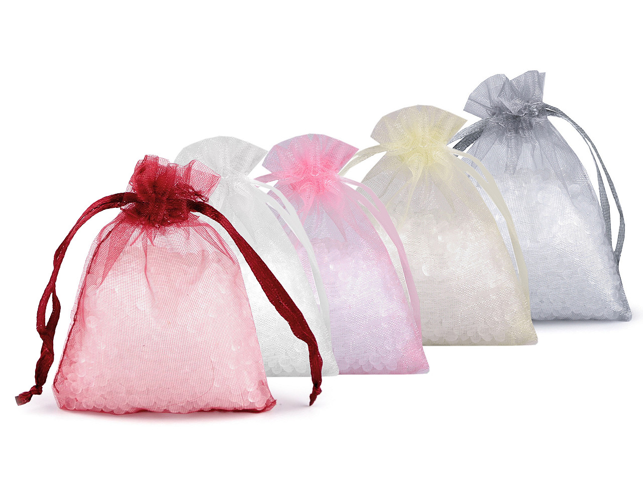 Săculeț cadou organza 7x9 cm - Crem deschis (100 Bucăți)