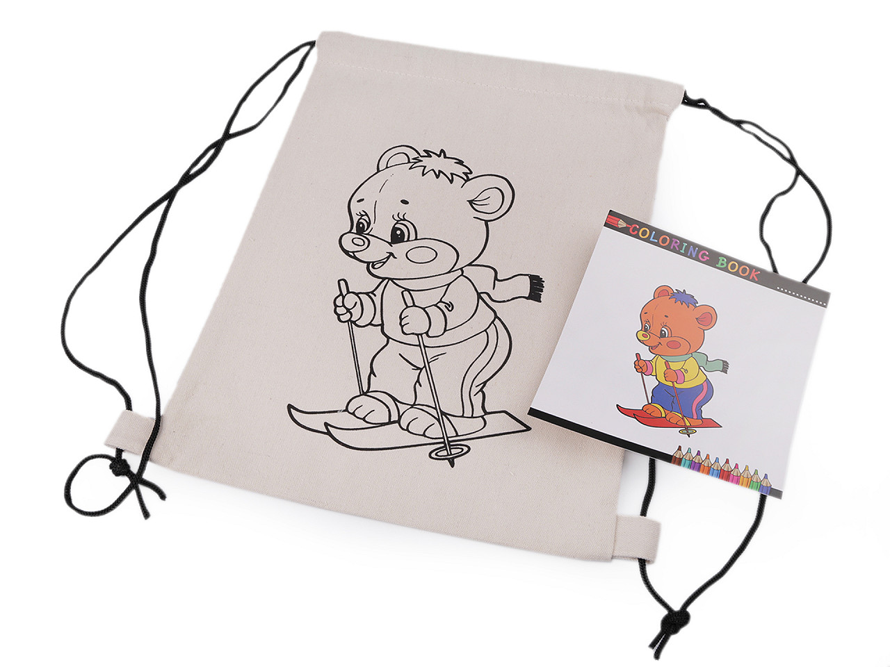 Sac din bumbac copii 27x35 cm - Ecru deschis (1 Bucată)