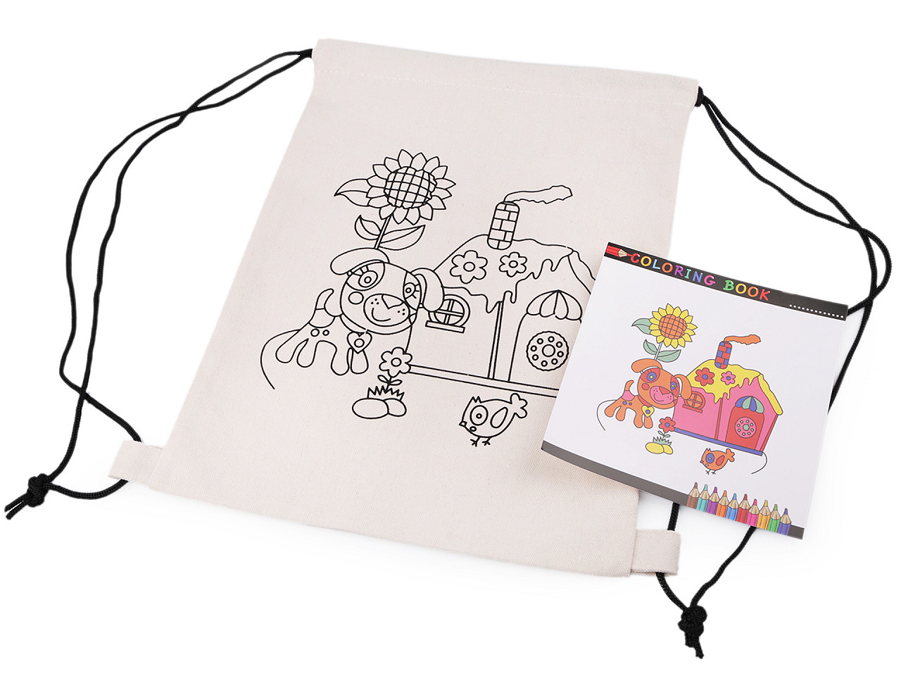 Sac din bumbac copii 27x35 cm - Ecru deschis (1 Bucată)