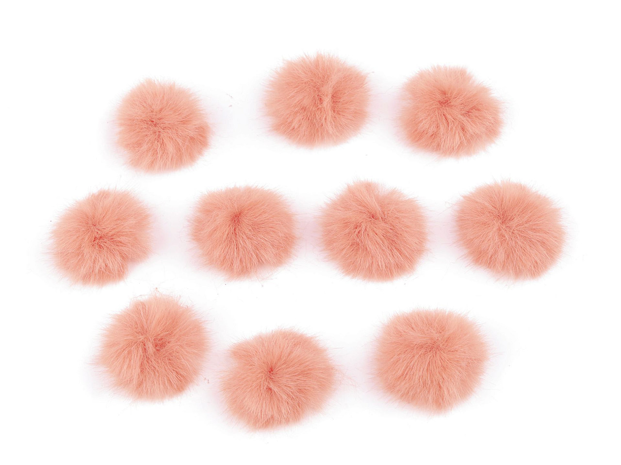 Aplicatie pompon din blană ø3 cm - Alb (10 Bucăți)