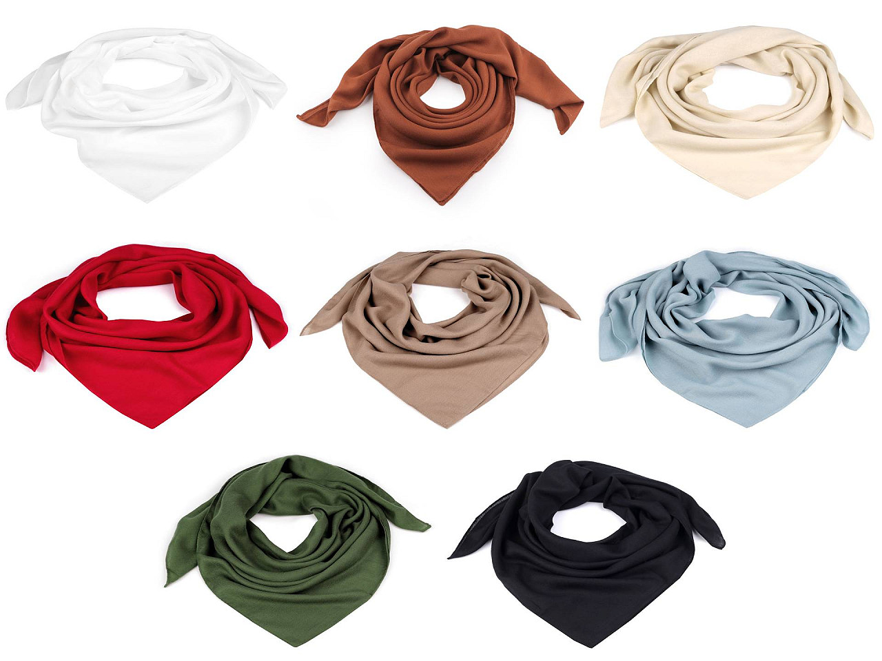 Eșarfă uni 90x90 cm - Verde (1 Bucată)