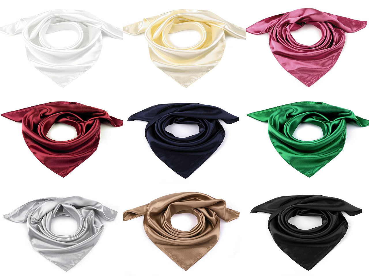 Eșarfă / batic din satin uni 60x60 cm - Galben vanilie (1 Bucată)