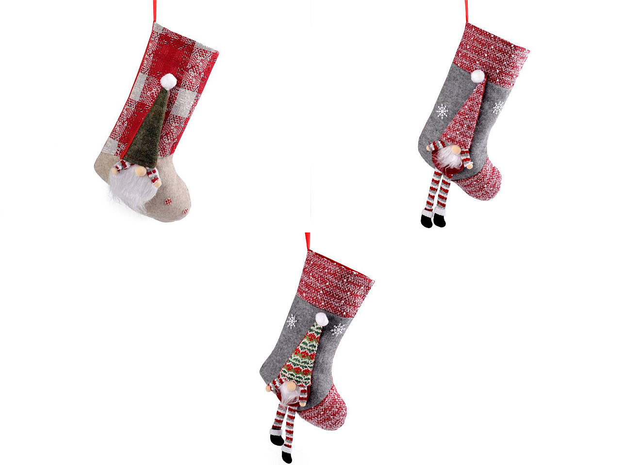 Ciorap de mos nicolae 24x44 cm - Gri neutral (1 Bucată)