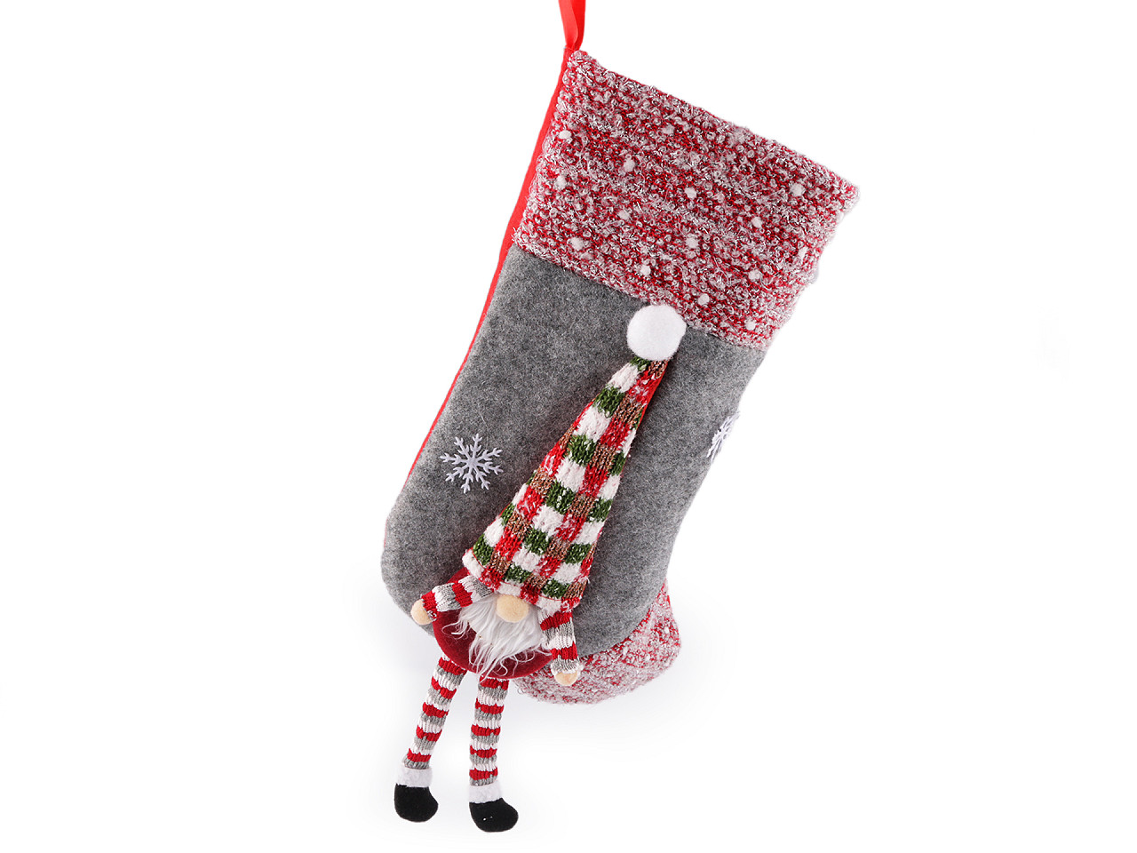 Ciorap de mos nicolae 24x44 cm - Gri neutral (1 Bucată)