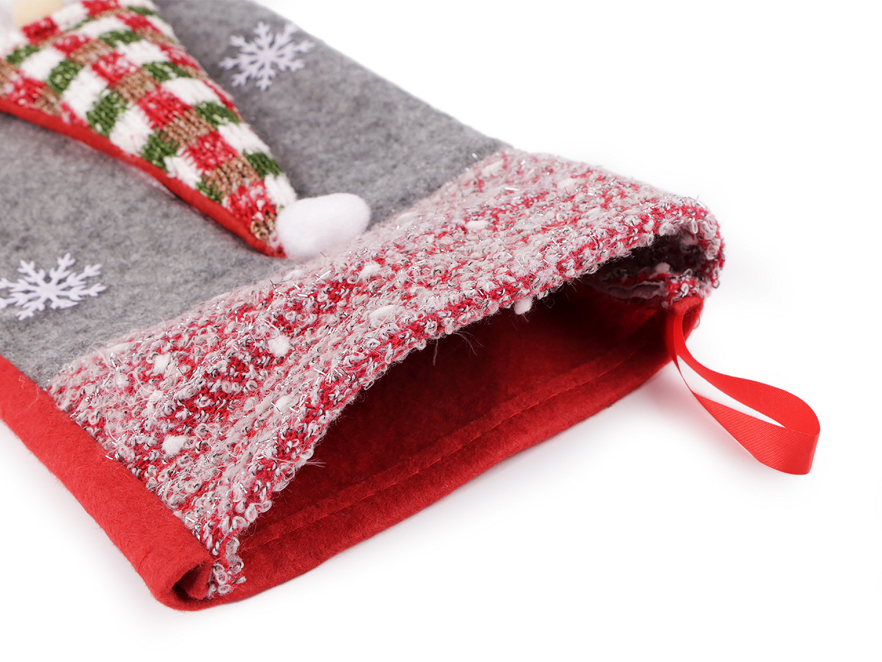 Ciorap de mos nicolae 24x44 cm - Gri neutral (1 Bucată)