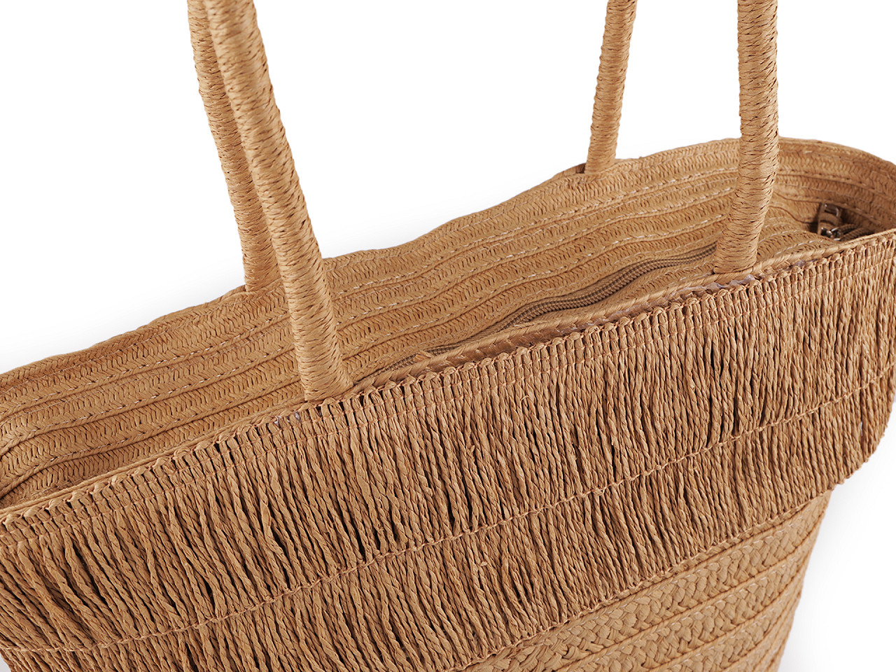 Set pălărie de paie și geantă de plajă - Maro natural (1 Set)