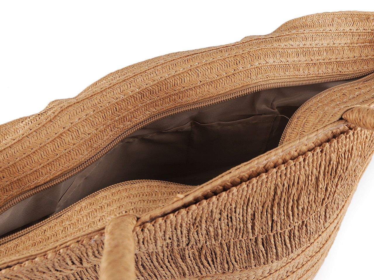 Set pălărie de paie și geantă de plajă - Maro natural (1 Set)