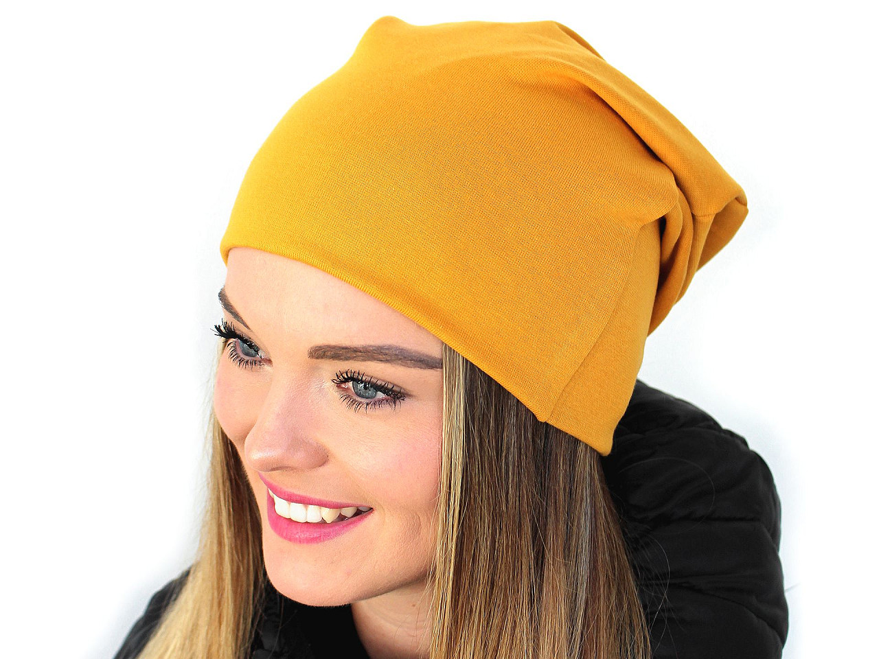 Caciula din bumbac  / fular unisex - Negru (1 Bucată)