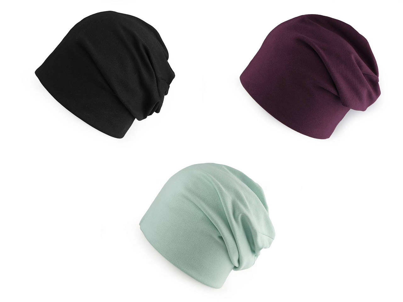 Caciula din bumbac  / fular unisex - Negru (1 Bucată)