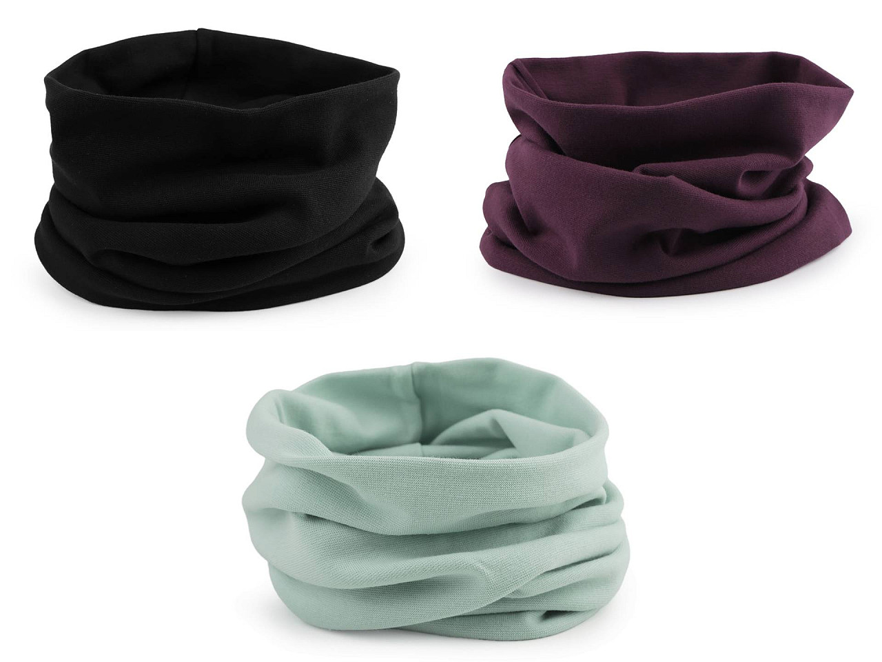 Caciula din bumbac  / fular unisex - Negru (1 Bucată)