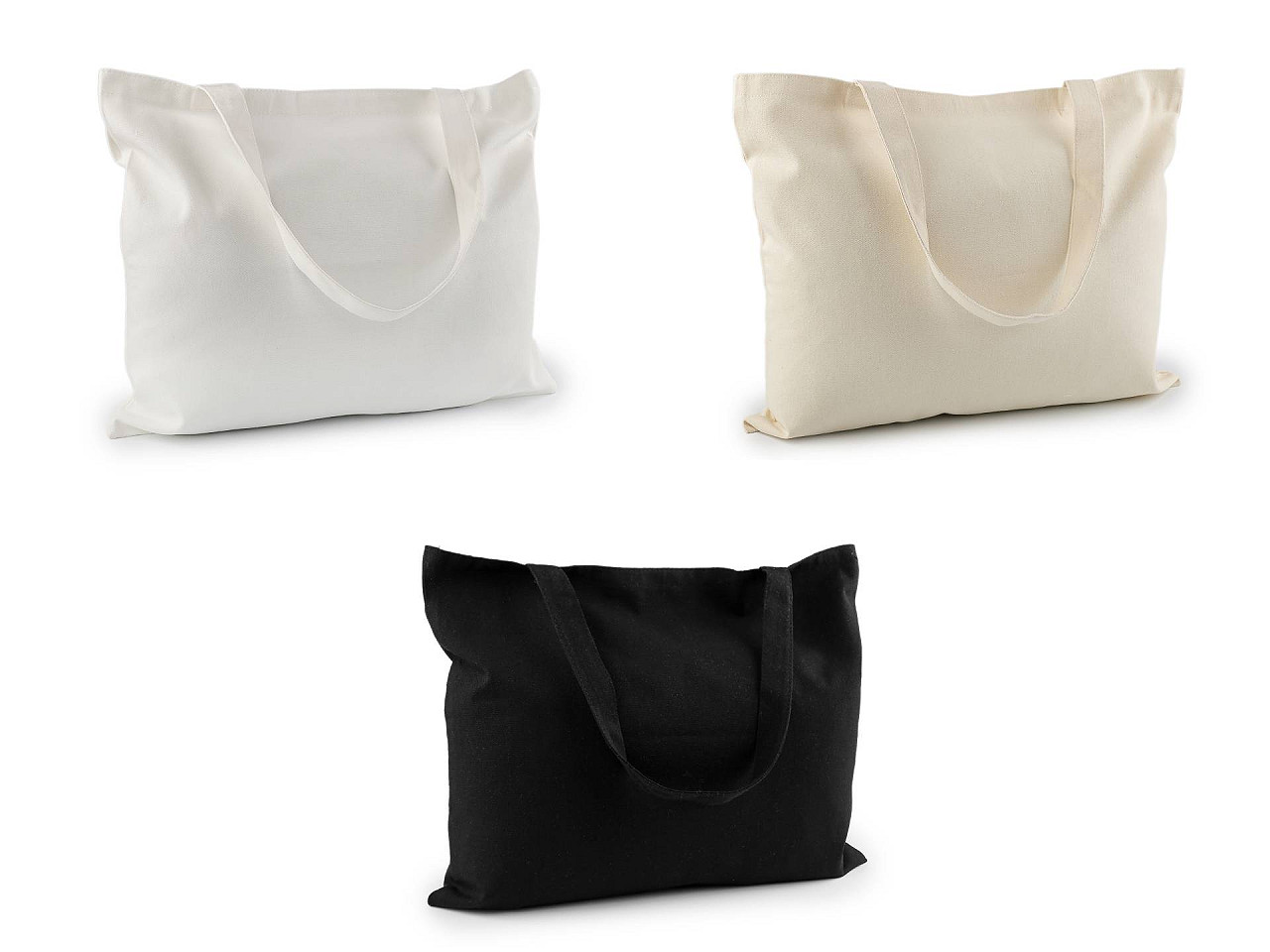 Geanta textila din bumbac decorabila 47x38 cm - Alb natural (1 Bucată)