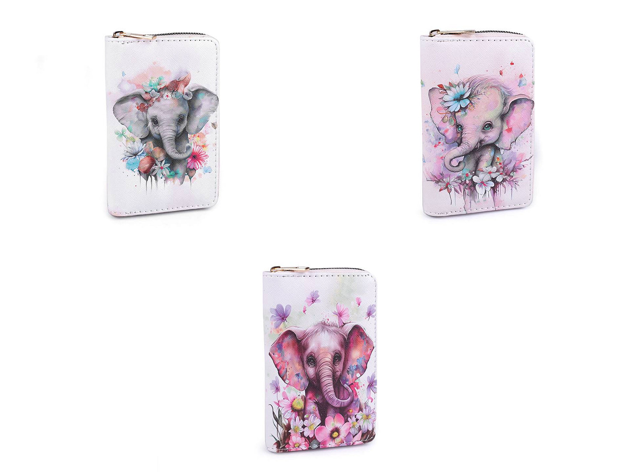 Portofel dama / fata elefant 10x15,5 cm - Gri deschis (1 Bucată)