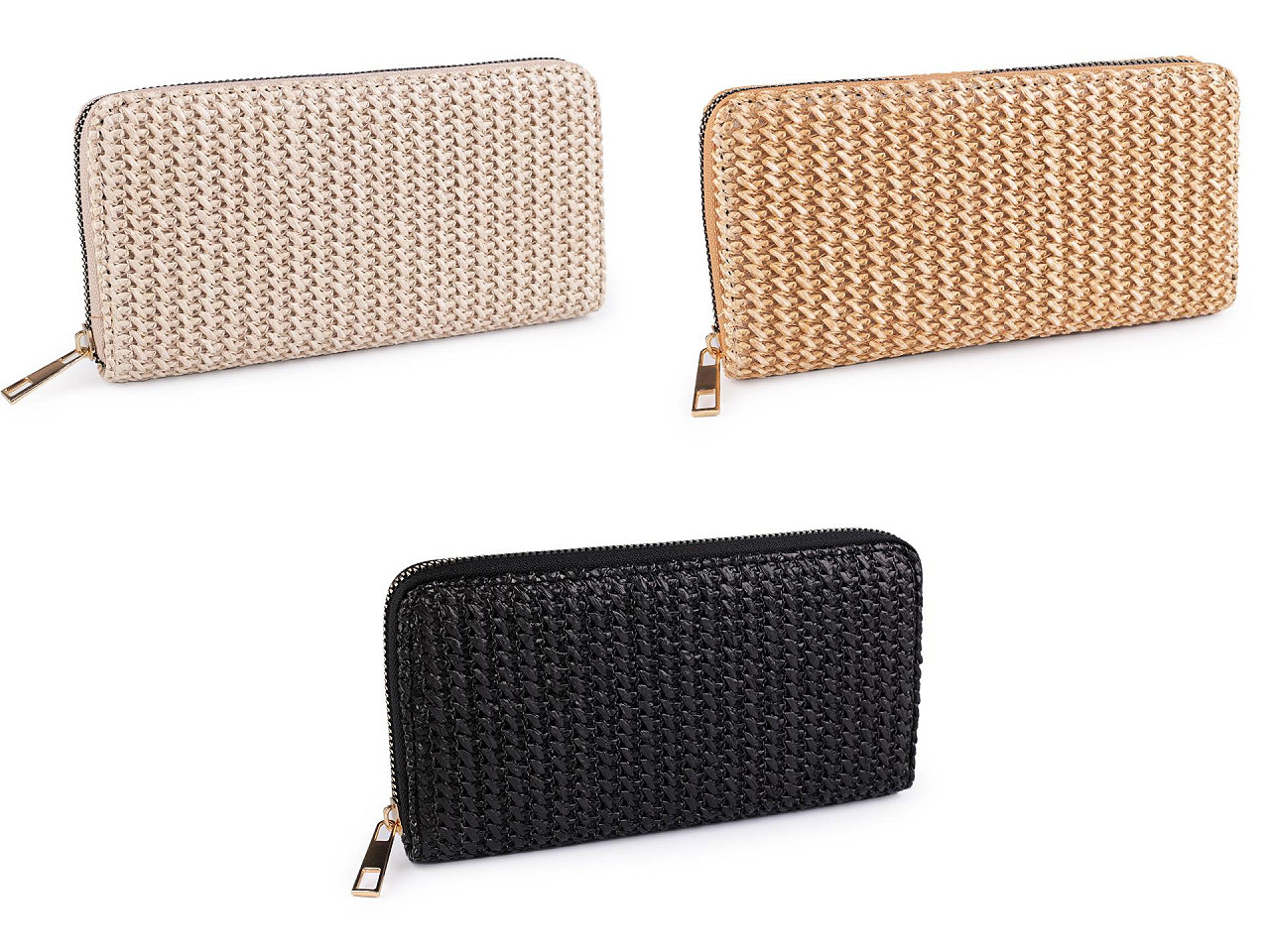 Portofel de dama 9,5x19 cm - Natural deschis (1 Bucată)