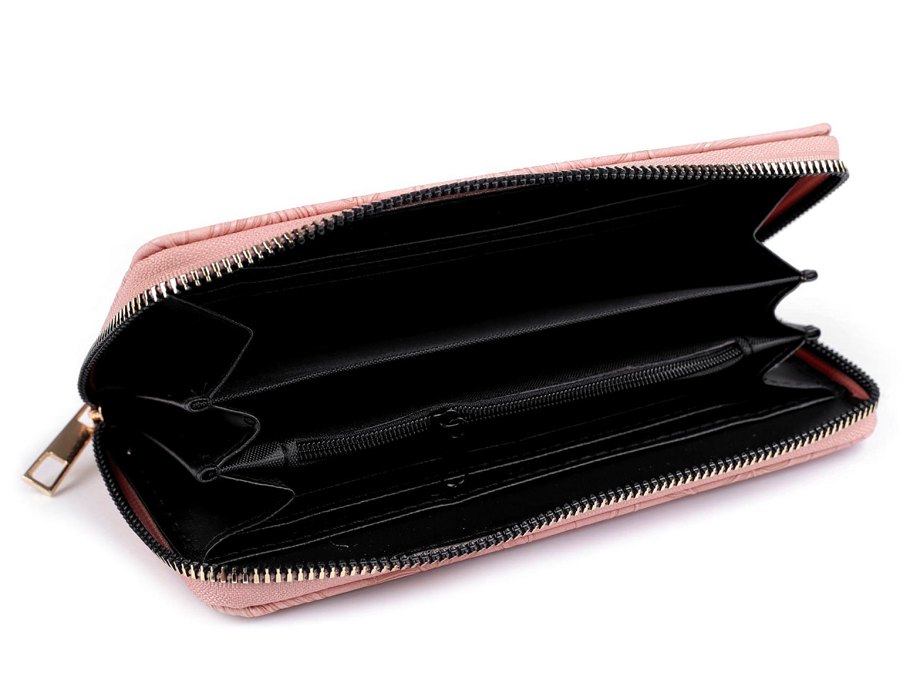 Portofel dama flori 3d 9,5x19 cm - Negru (1 Bucată)