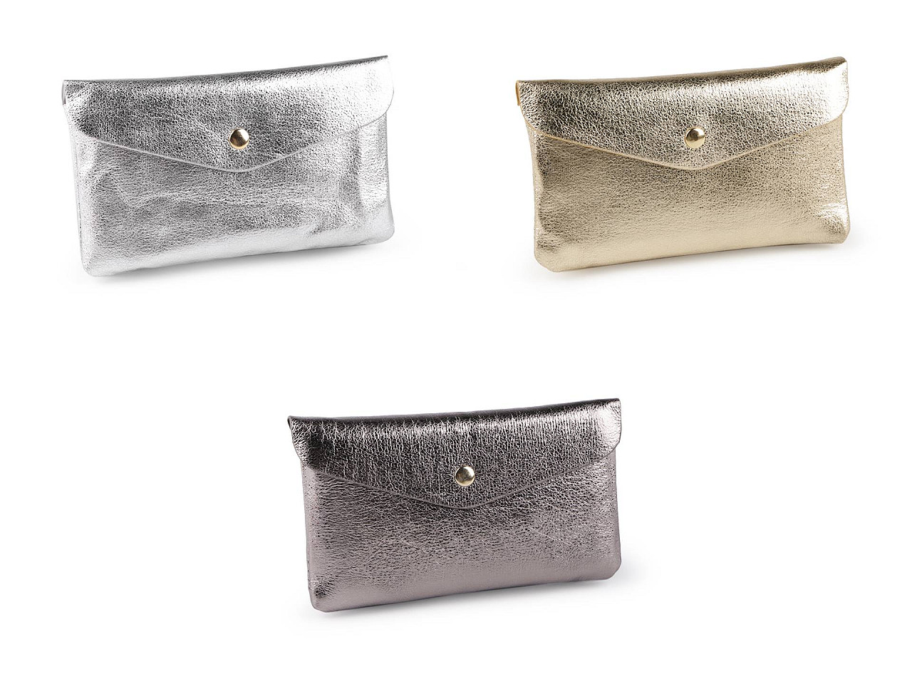 Portofel efect metalizat 9x16 cm - Argintiu (1 Bucată)