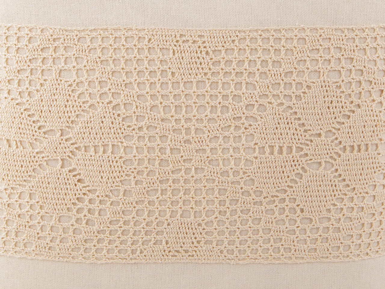 Fata de perna cu dantela 45x45 cm - Alb natural (2 Bucăți)