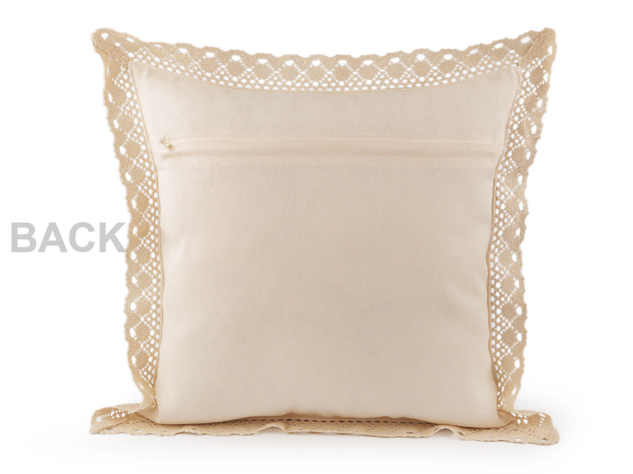 Fata de perna cu dantela 45x45 cm - Alb natural (2 Bucăți)