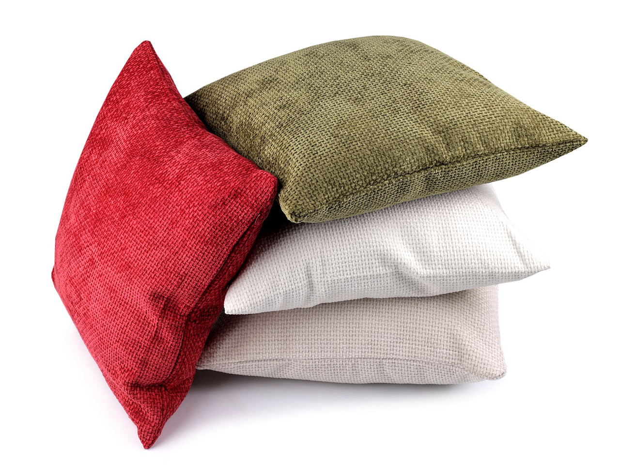 Fata de perna din catifea 45x45 cm - Roșu (1 Bucată)