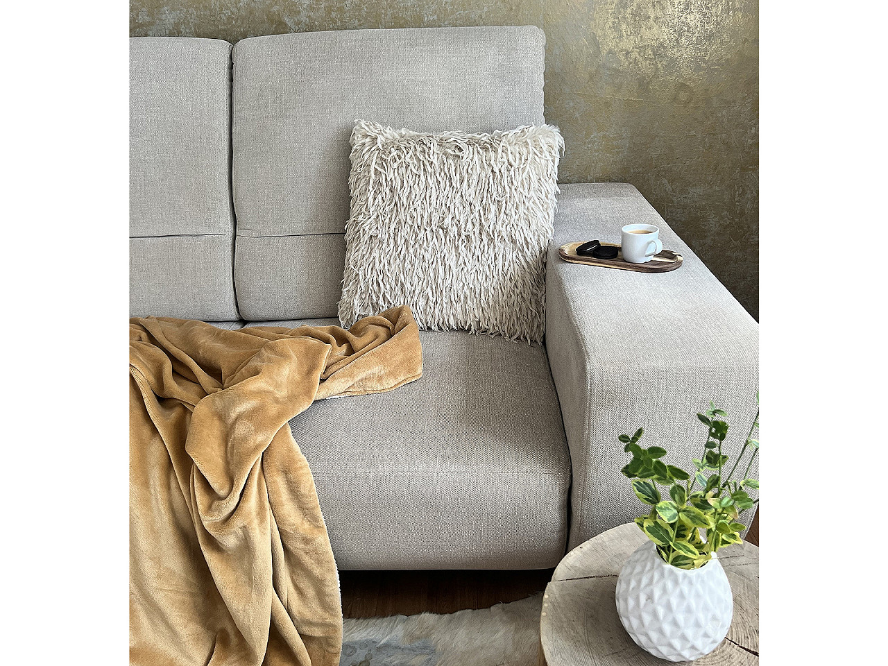 Fata de perna 45x45 cm - Bej deschis (1 Bucată)