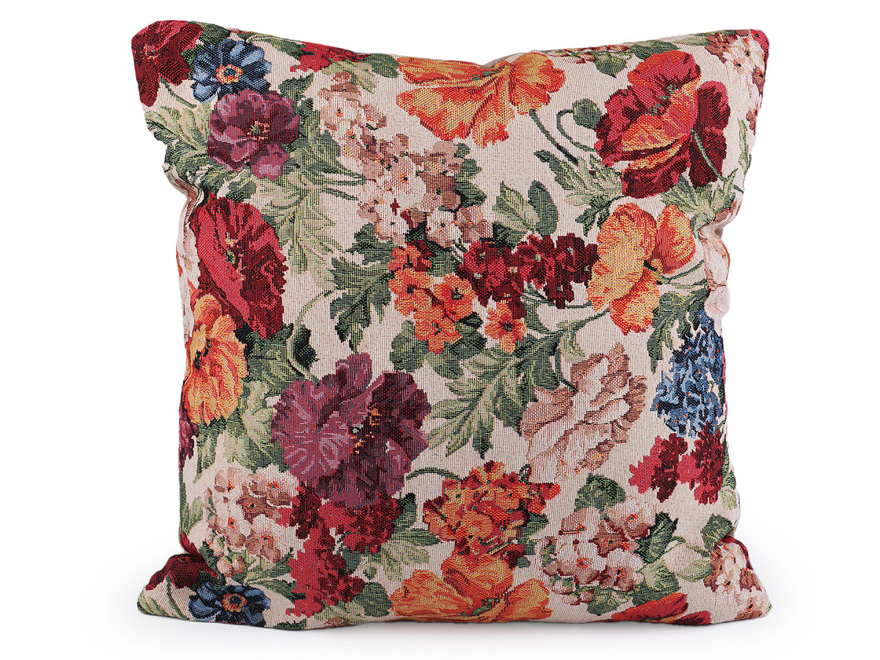 Fata de perna goblen flori 45x45 cm - Roz somon închis (1 Bucată)