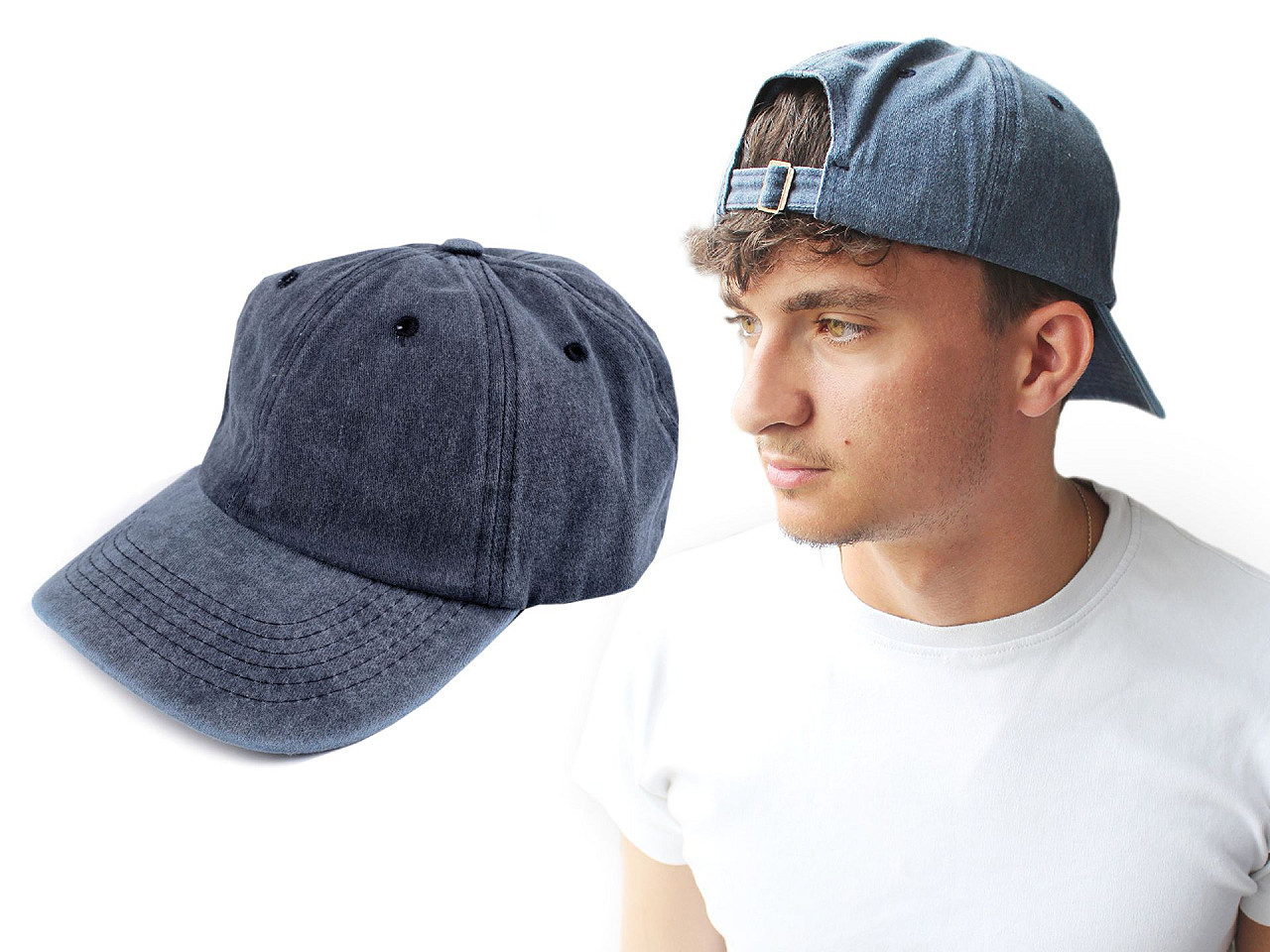 Șapcă din bumbac unisex - Albastru denim (1 Bucată)