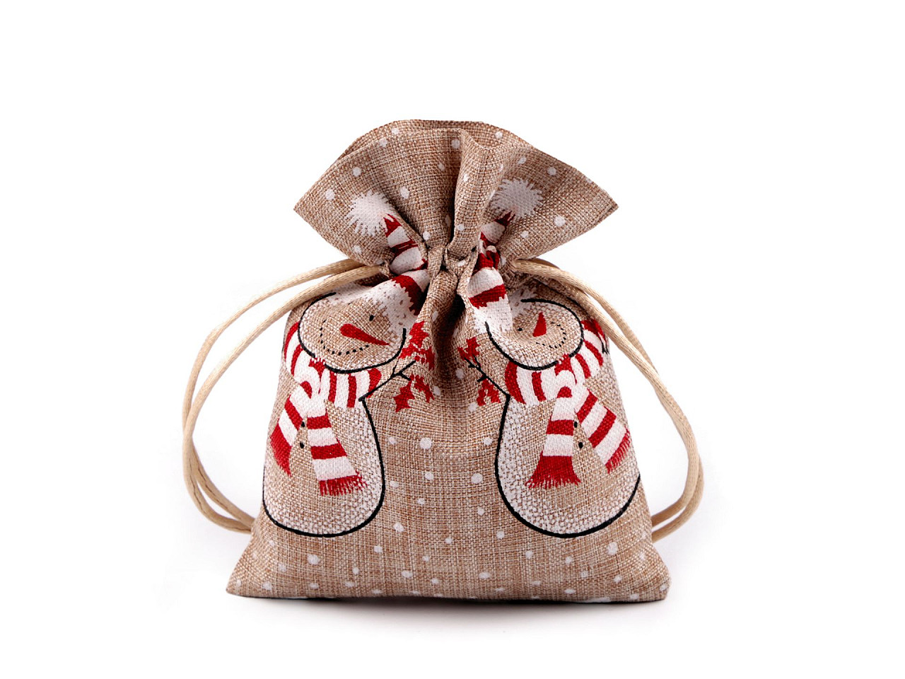 Saculet cadou de craciun 10x13 cm - Alb (1 Bucată)