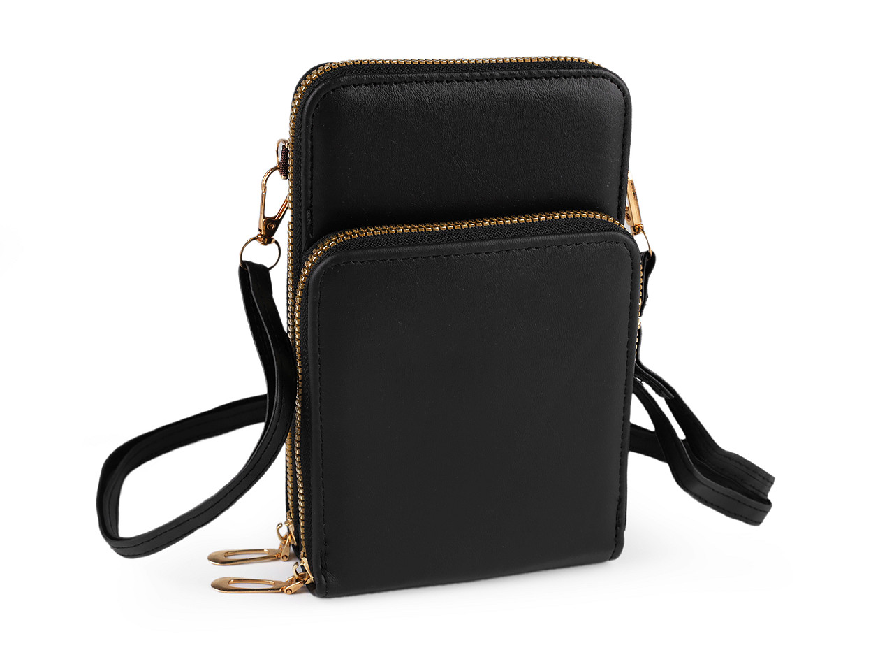 Portofel crossbody cu buzunar pentru telefon mobil 11,5x18cm - Roz pudrat (1 Bucată)