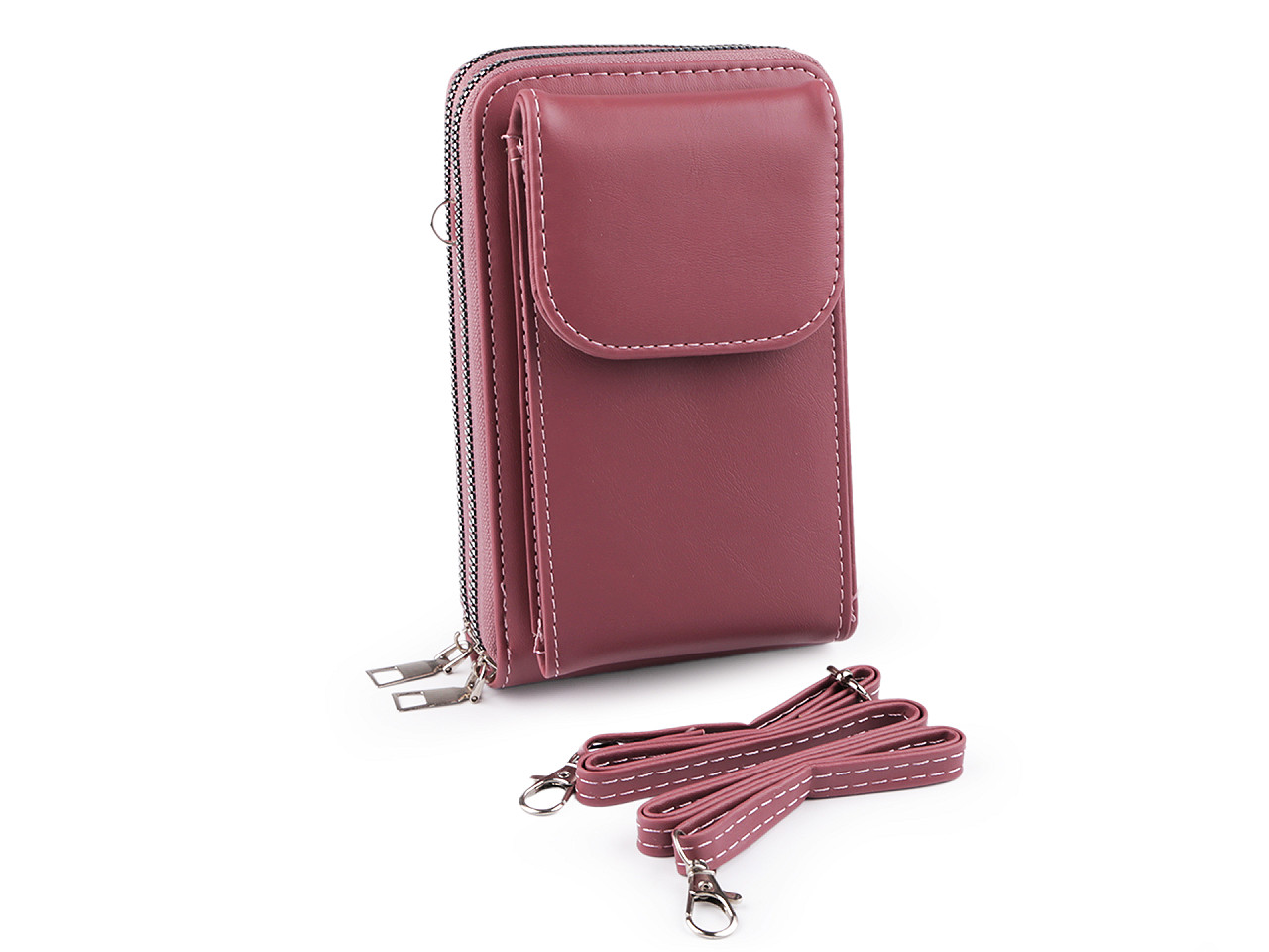 Portofel crossbody cu buzunar pentru telefon mobil 11x18cm - Albastru închis (1 Bucată)