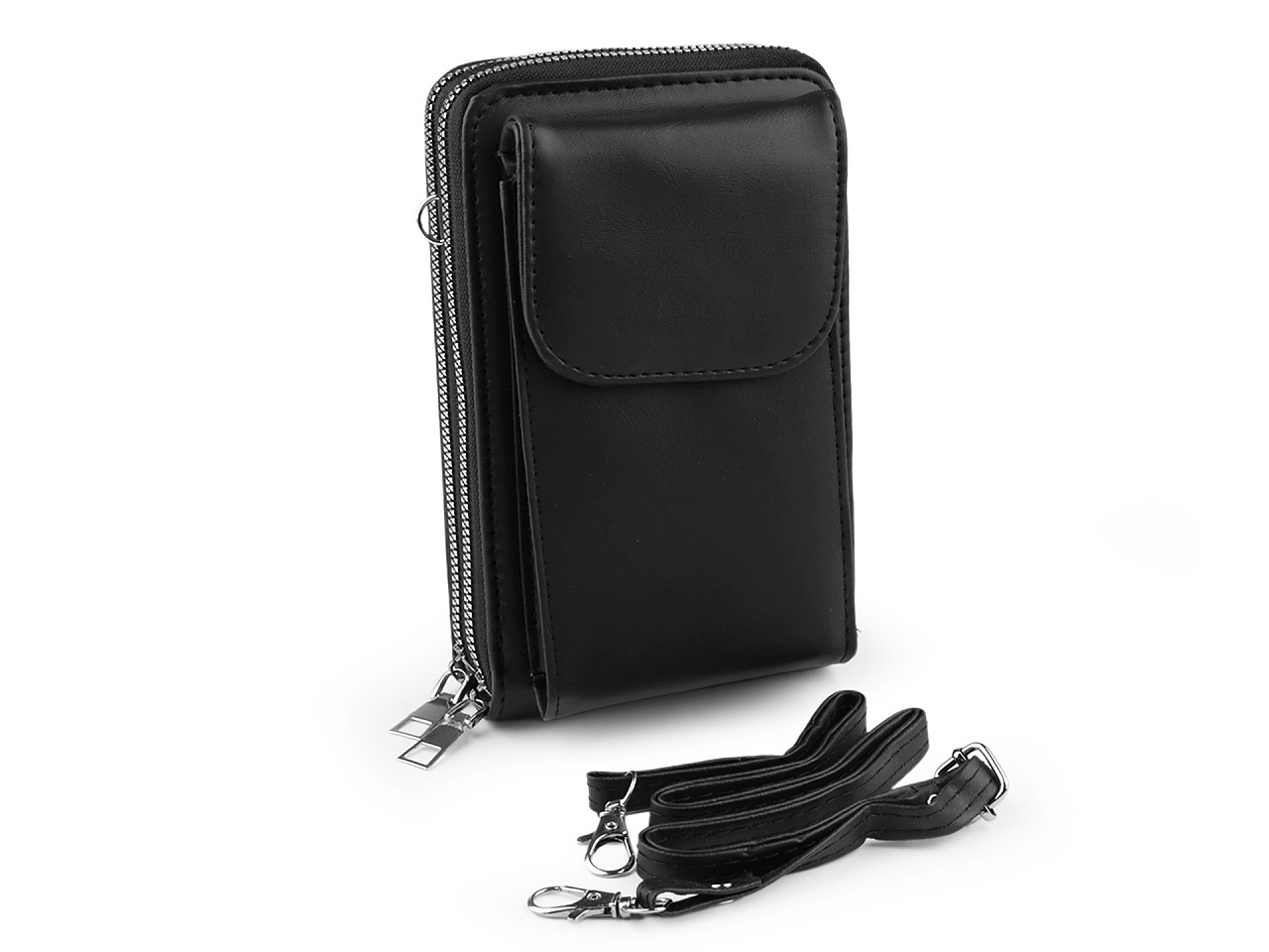 Portofel crossbody cu buzunar pentru telefon mobil 11x18cm - Albastru închis (1 Bucată)