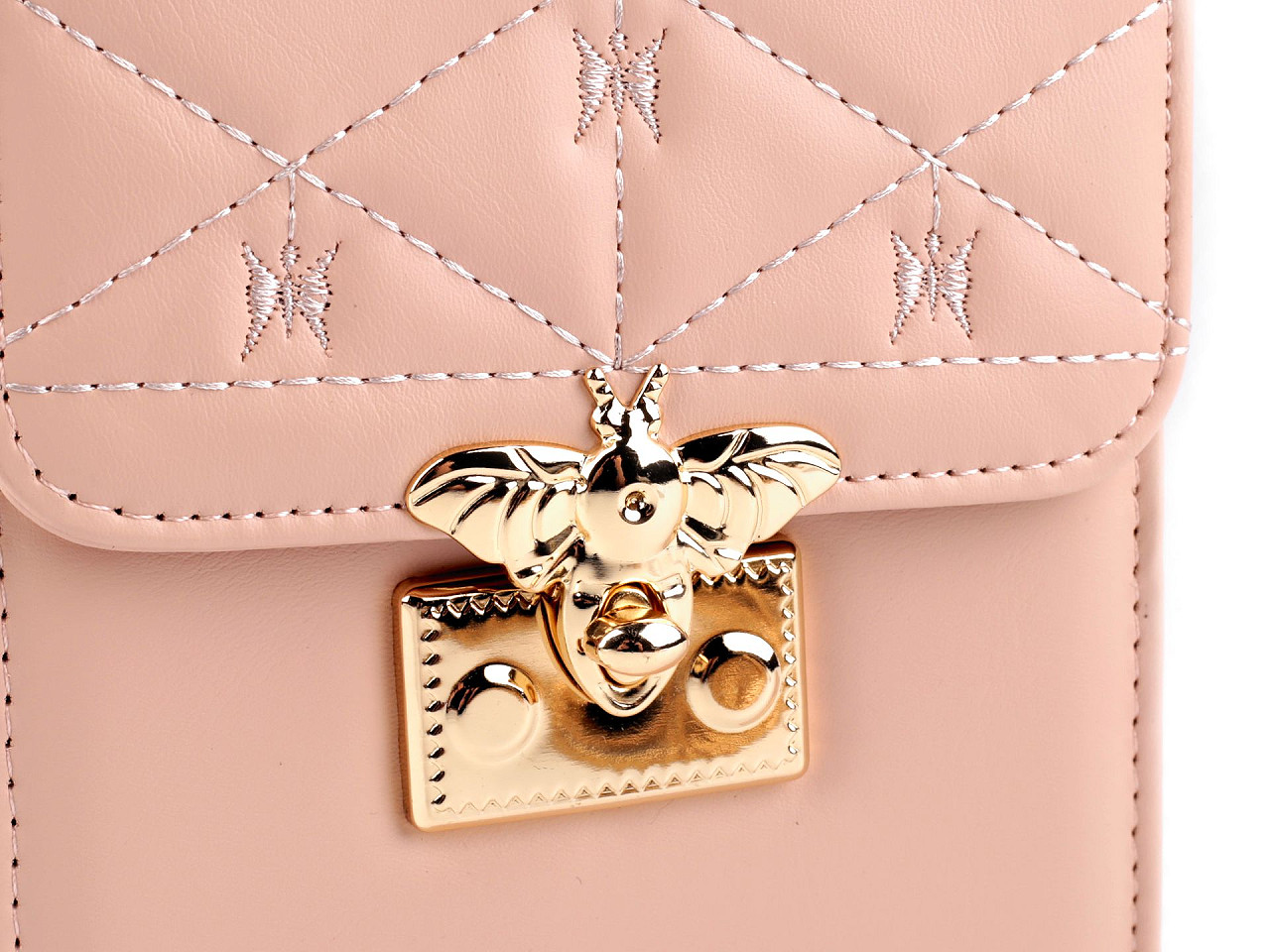 Geantă de damă matlasată crossbody 13x18,5 cm - Roz pudrat (1 Bucată)