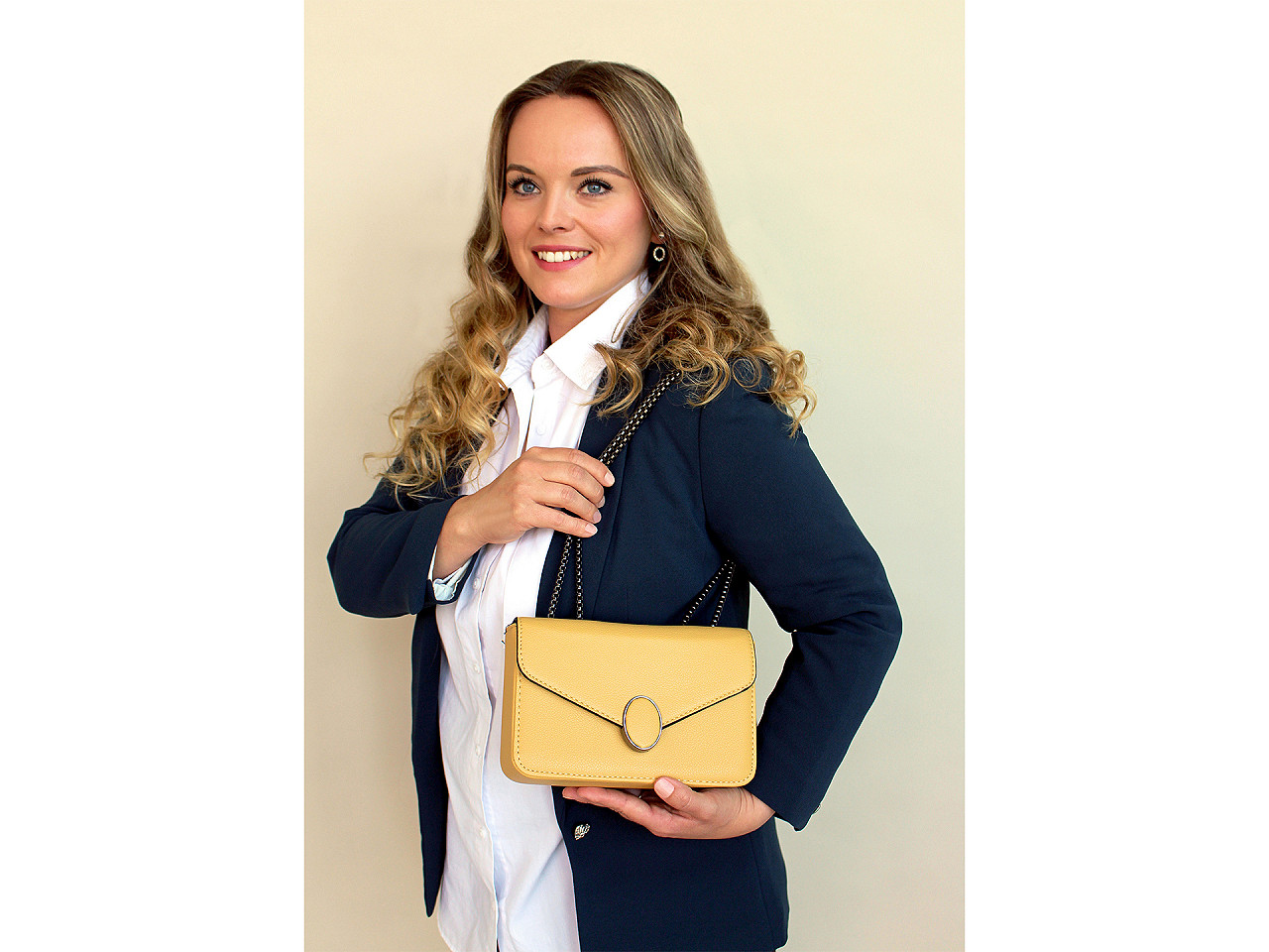 Geanta de dama crossbody 20x12 cm - Bej (1 Bucată)