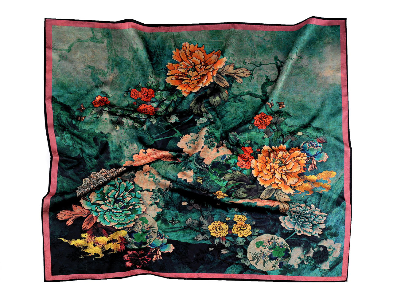 Eșarfă din satin 70x70 cm - Roșu coral (1 Bucată)