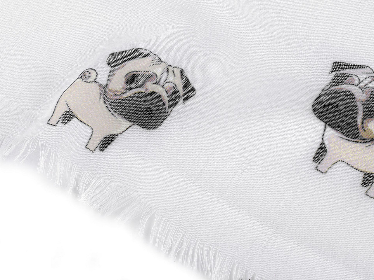 Eșarfă de vară / eșarfă teckel, buldog 75x180 cm - Roz foarte deschis (1 Bucată)