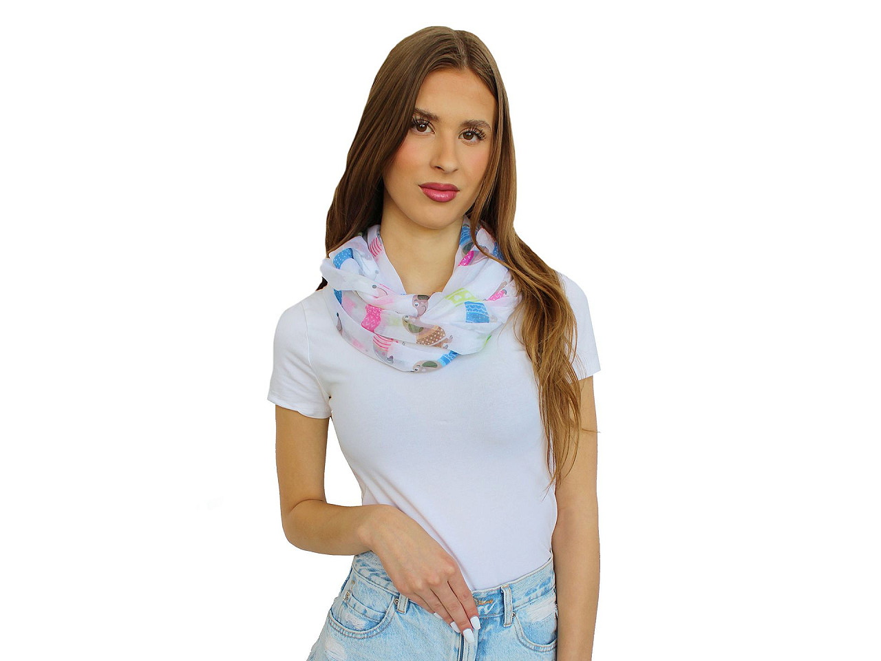 Eșarfă de vară / eșarfă teckel, buldog 75x180 cm - Roz foarte deschis (1 Bucată)