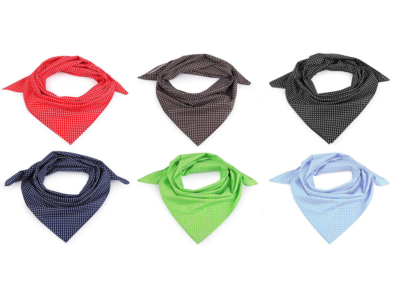 Eșarfă din bumbac cu buline 65x65 cm - Verde pastel (1 Bucată)